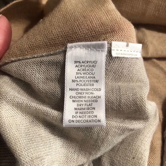 LOFT Tan Sweater Pearls Beaded Sweater Sz XSP - Picture 4 of 5